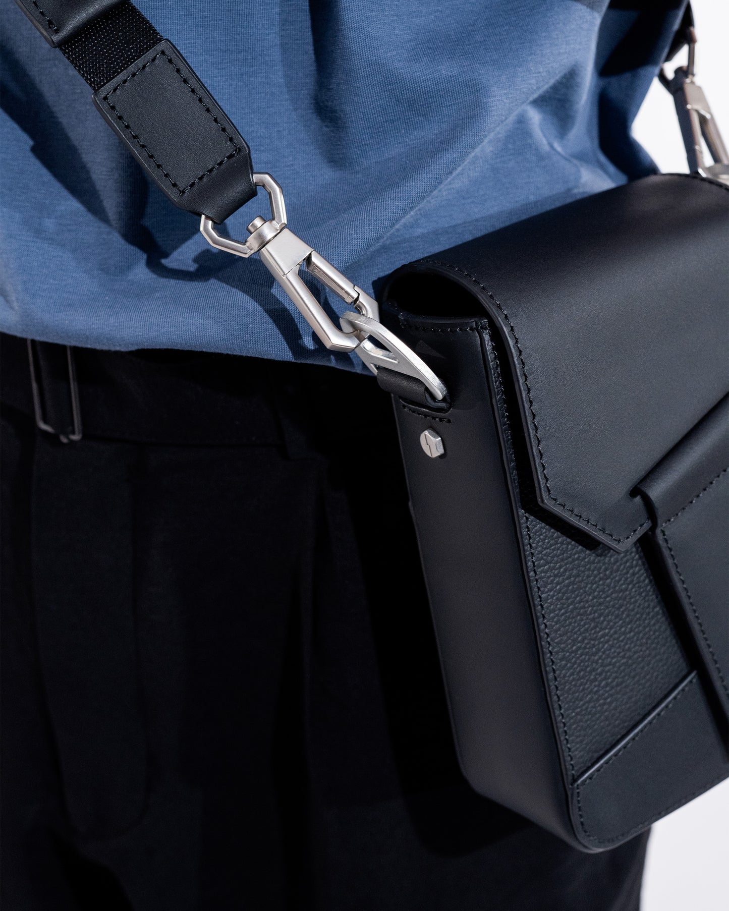 OCTA Black Nylon & Leather Crossbody Strap