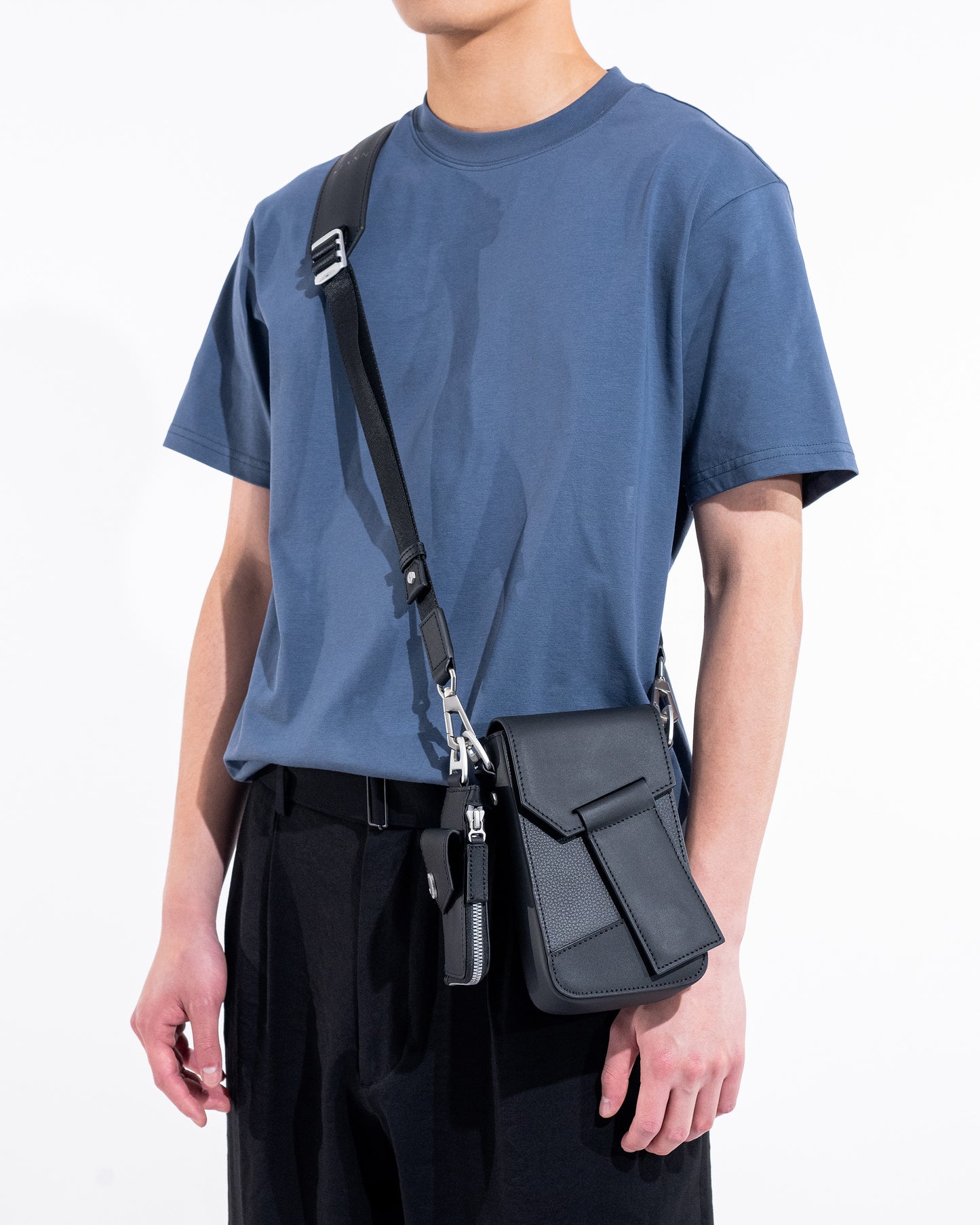 OCTA Black Nylon & Leather Crossbody Strap
