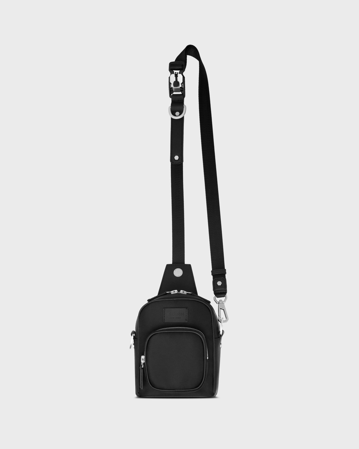 SANBAE Black Nylon and Leather Crossbody Bag