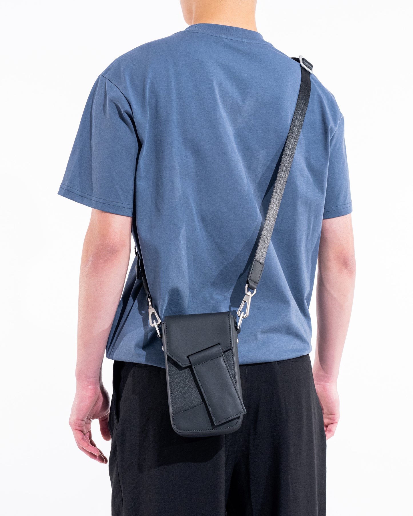 OCTA Black Nylon & Leather Crossbody Strap