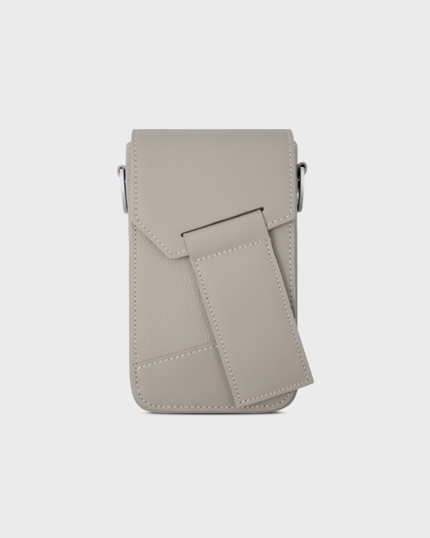 LIIN Light Grey Genuine Leather Phone Bag