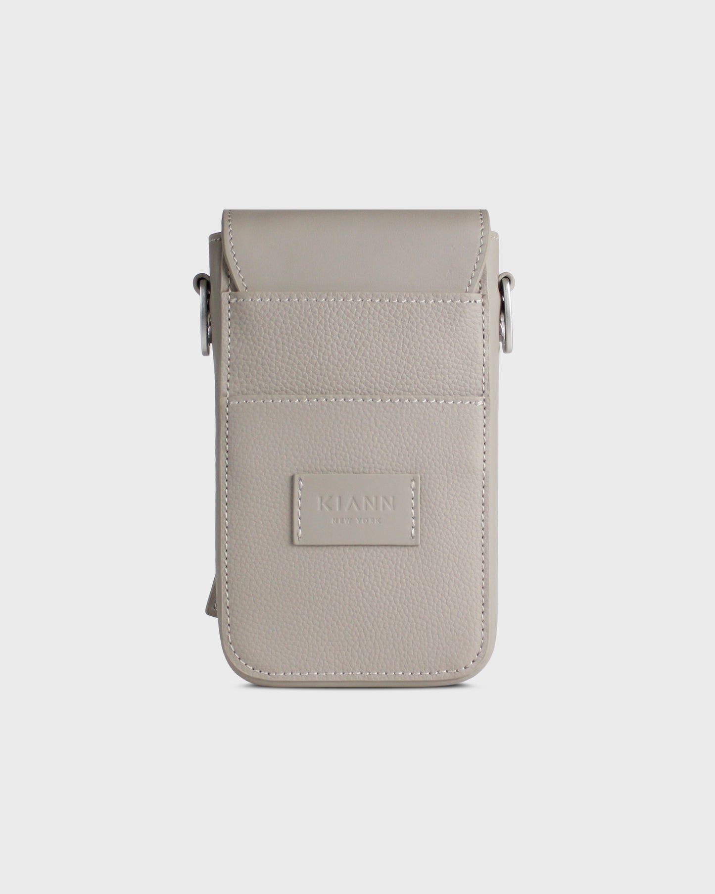 LIIN Light Grey Genuine Leather Phone Bag