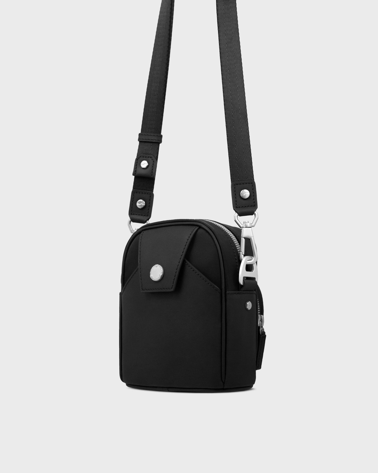 SANBAE Black Nylon and Leather Crossbody Bag