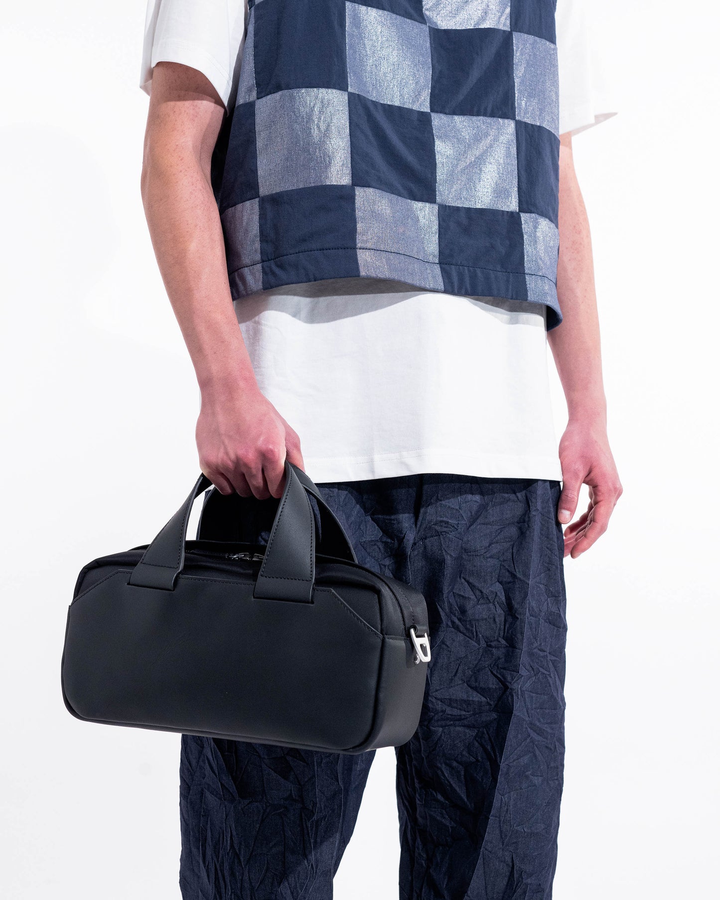 ZOID Black Nylon and Leather Mini Duffle Bag