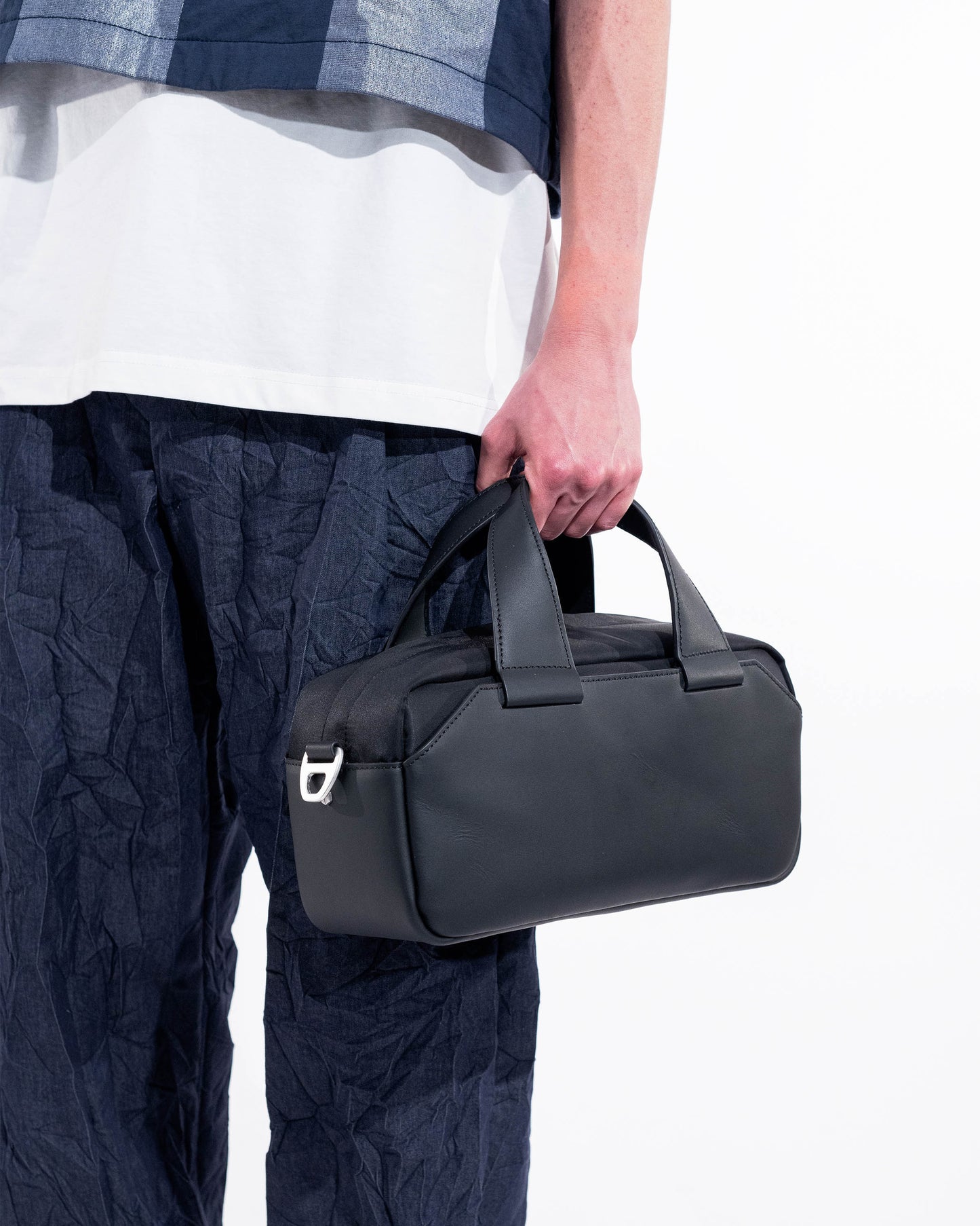 ZOID Black Nylon and Leather Mini Duffle Bag
