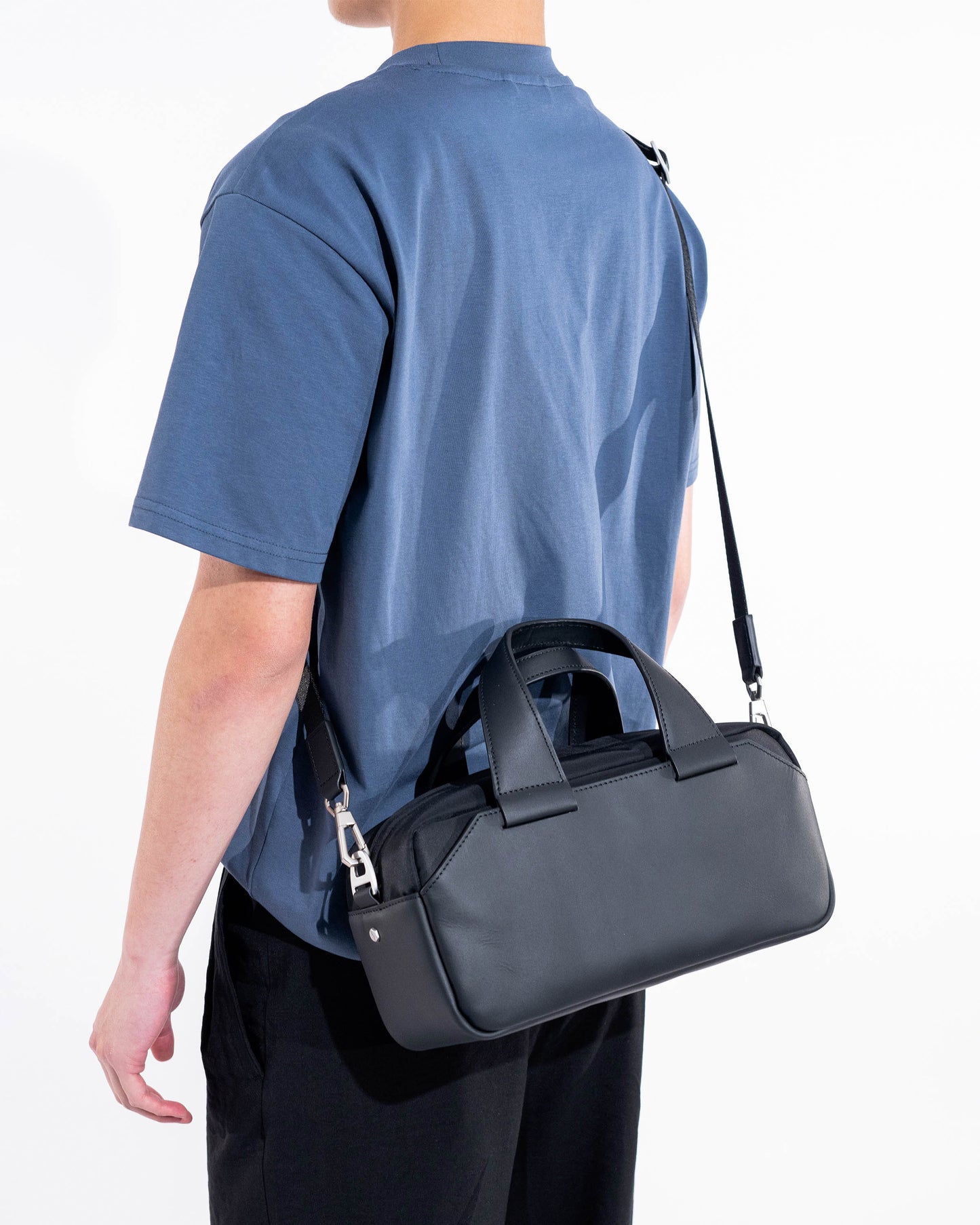 ZOID Black Nylon and Leather Mini Duffle Bag